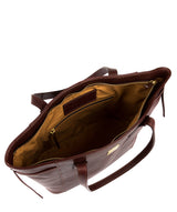 'Mazara' Italian-Inspired Brown Leather Tote Bag