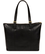 'Bianca' Italian-Inspired Black Leather Tote Bag Pure Luxuries London
