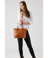'Bianca' Italian Tan Leather Tote Bag
 image 7
