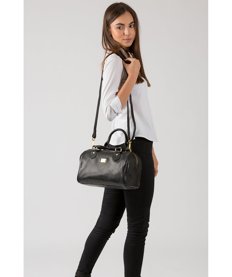 'Arona' Italian Inspired Black Leather Handbag
 image 7