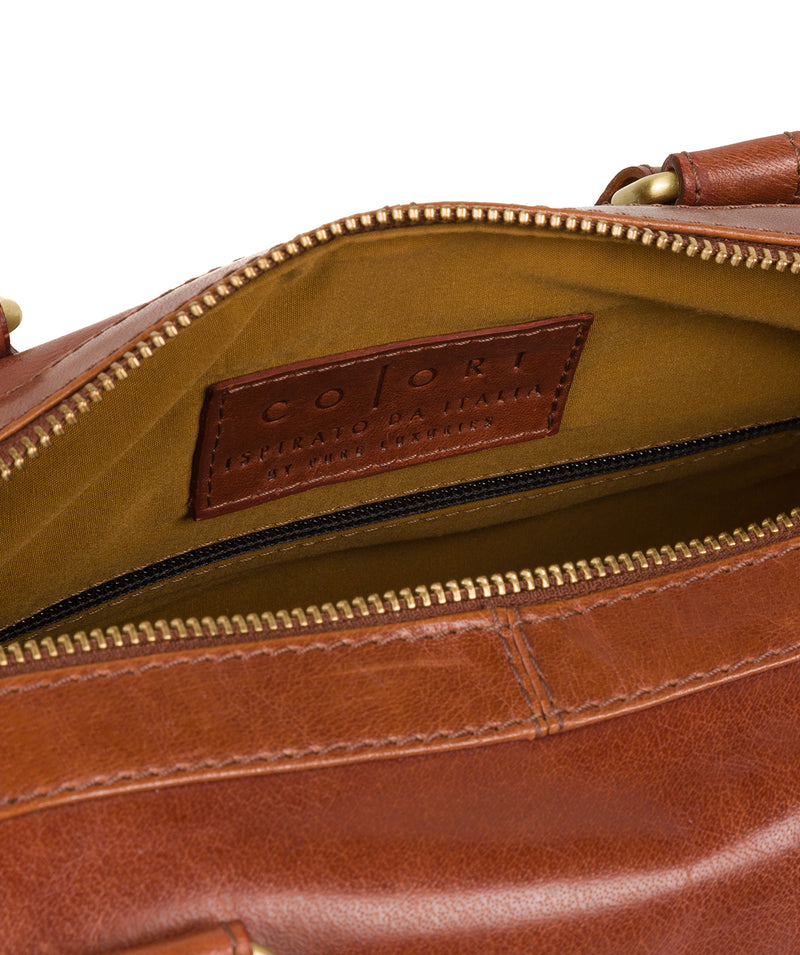 'Arona' Italian Inspired Chestnut Leather Handbag