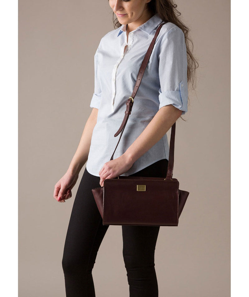 'Valentina' Italian-Inspired Brown Leather Cross Body Bag