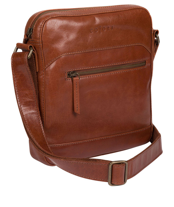 'Anzio' Italian-Inspired Chestnut Leather Despatch Bag Pure Luxuries London