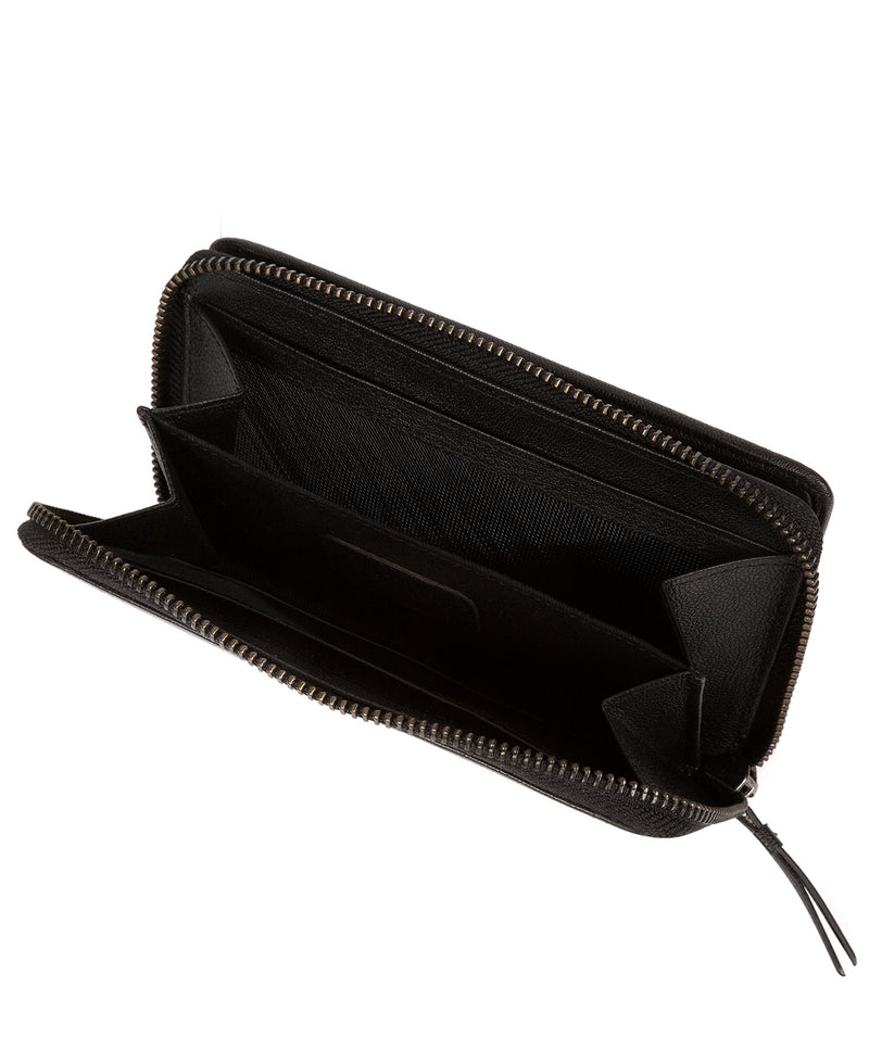 'Wittion' Black Leather Zip-Round Purse image 4