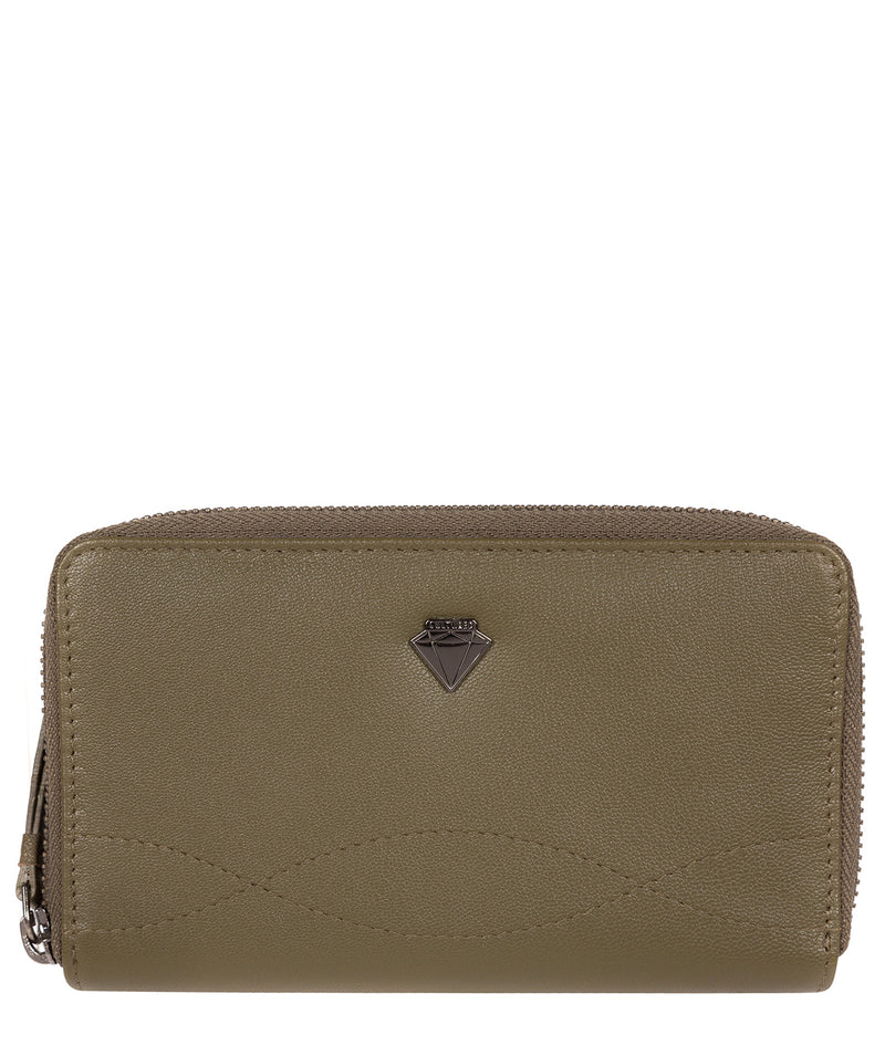'Wittion' Olive Leather Zip-Round Purse image 1