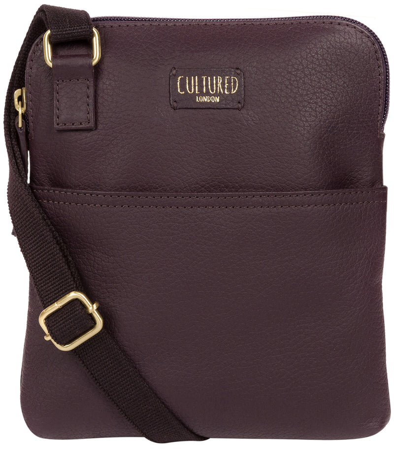 'Marqaux' Plum Leather Small Cross Body Bag image 1