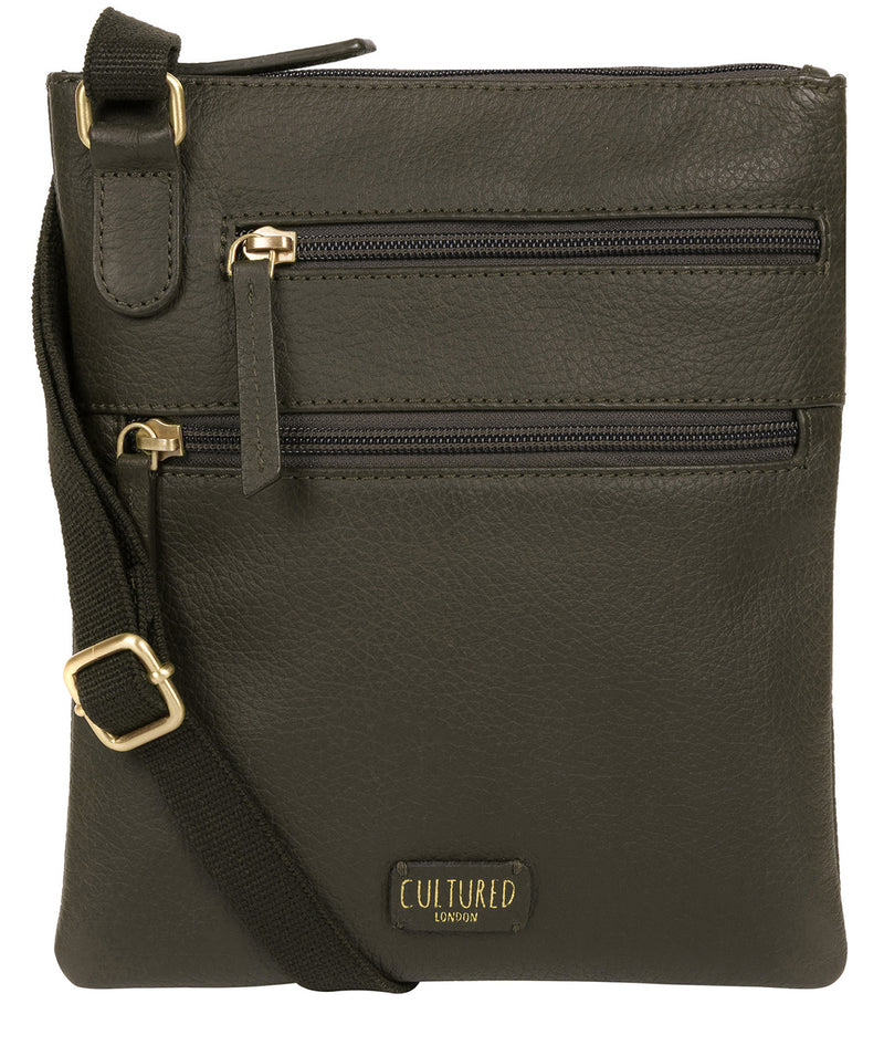'Heloise' Olive Leather Small Cross Body Bag image 1