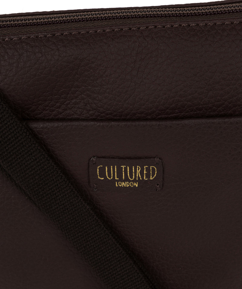 'Manon' Dark Chocolate Leather Small Cross Body Bag Pure Luxuries London