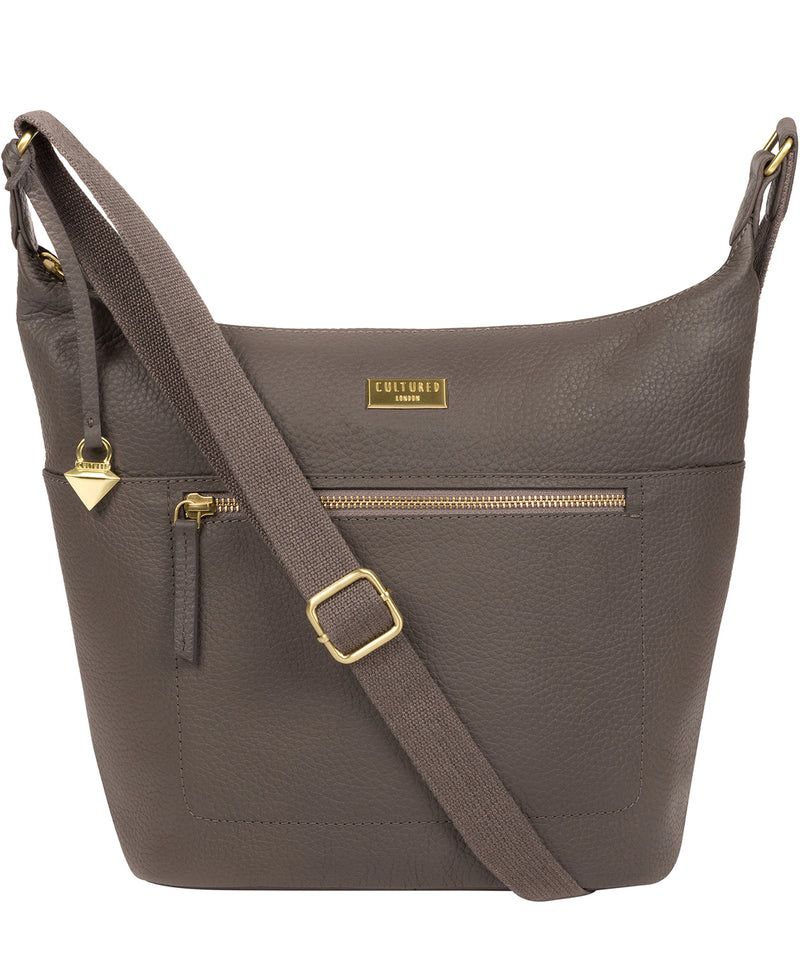 'Paula' Grey Leather Cross Body Bag image 1