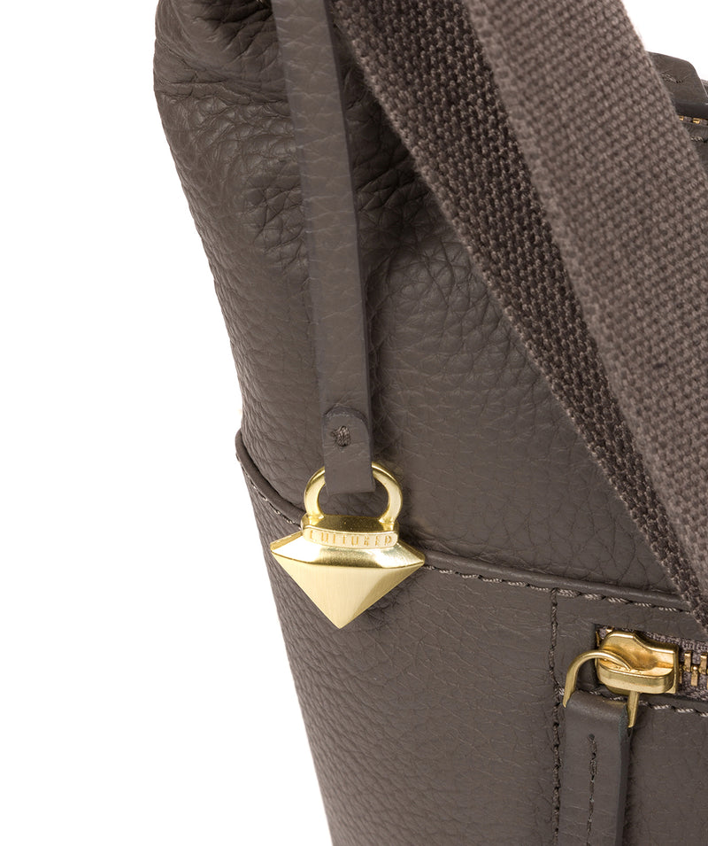 'Paula' Grey Leather Cross Body Bag image 6
