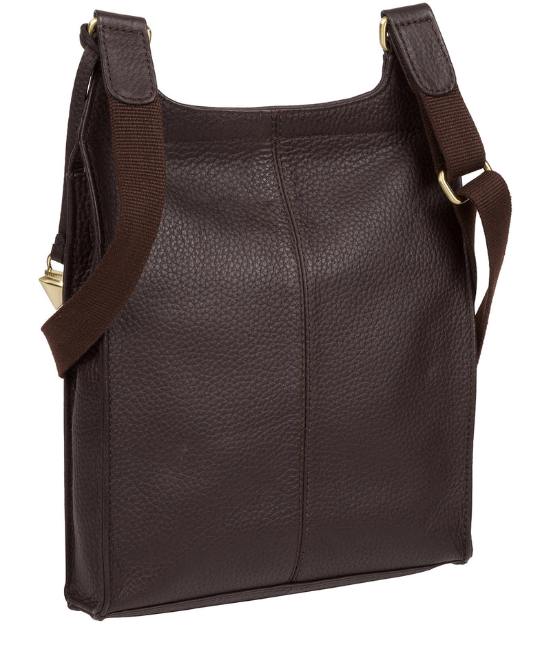 'Marie' Dark Chocolate Leather Cross Body Bag Pure Luxuries London