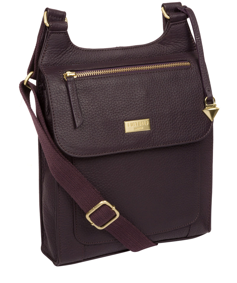 'Marie' Fig Leather Cross Body Bag image 5