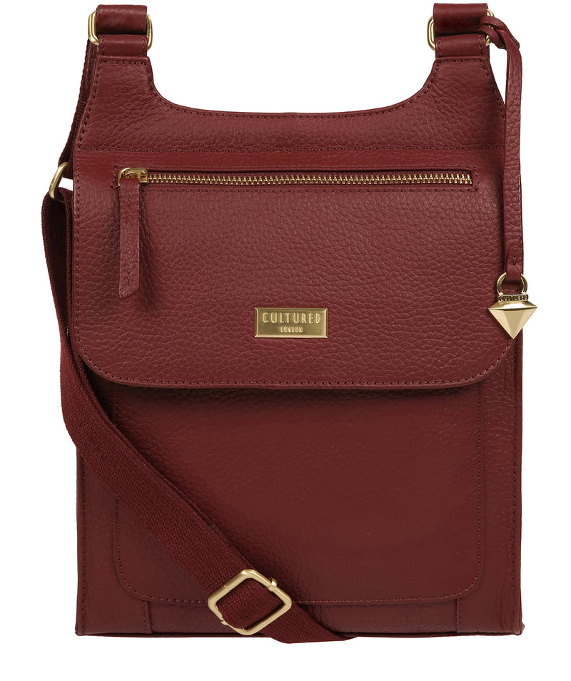 'Marie' Ruby Red Leather Cross Body Bag image 1