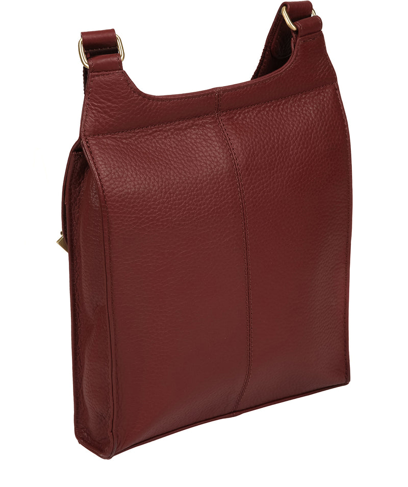 'Marie' Ruby Red Leather Cross Body Bag image 3