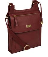 'Marie' Ruby Red Leather Cross Body Bag image 5