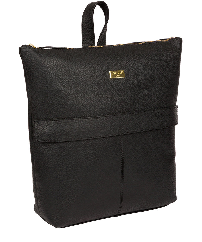 'Josie' Black Leather Backpack image 5