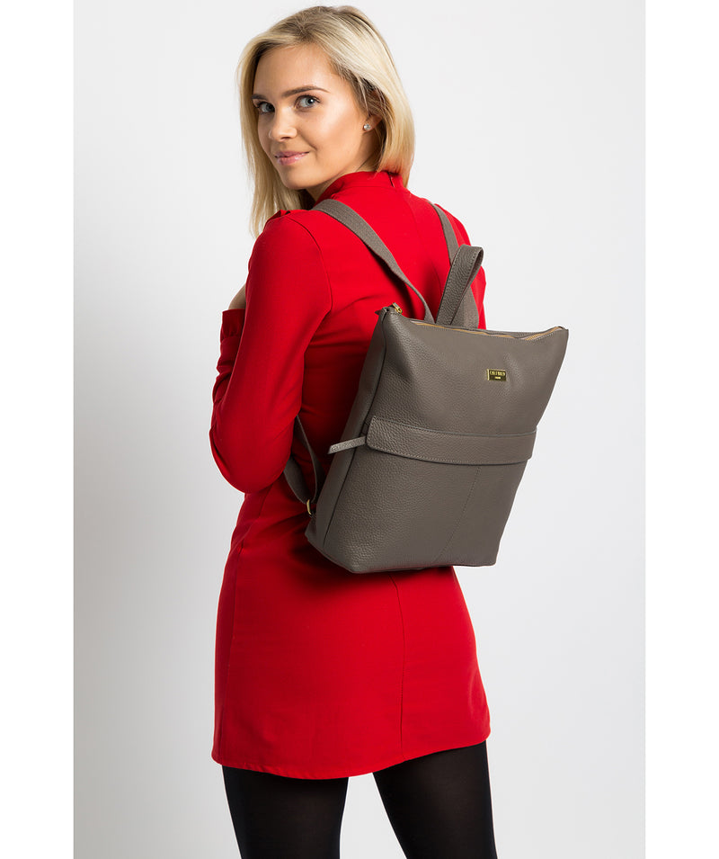 'Josie' Grey Leather Backpack image 2