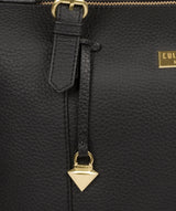'Pippa' Black Leather Tote Bag image 6