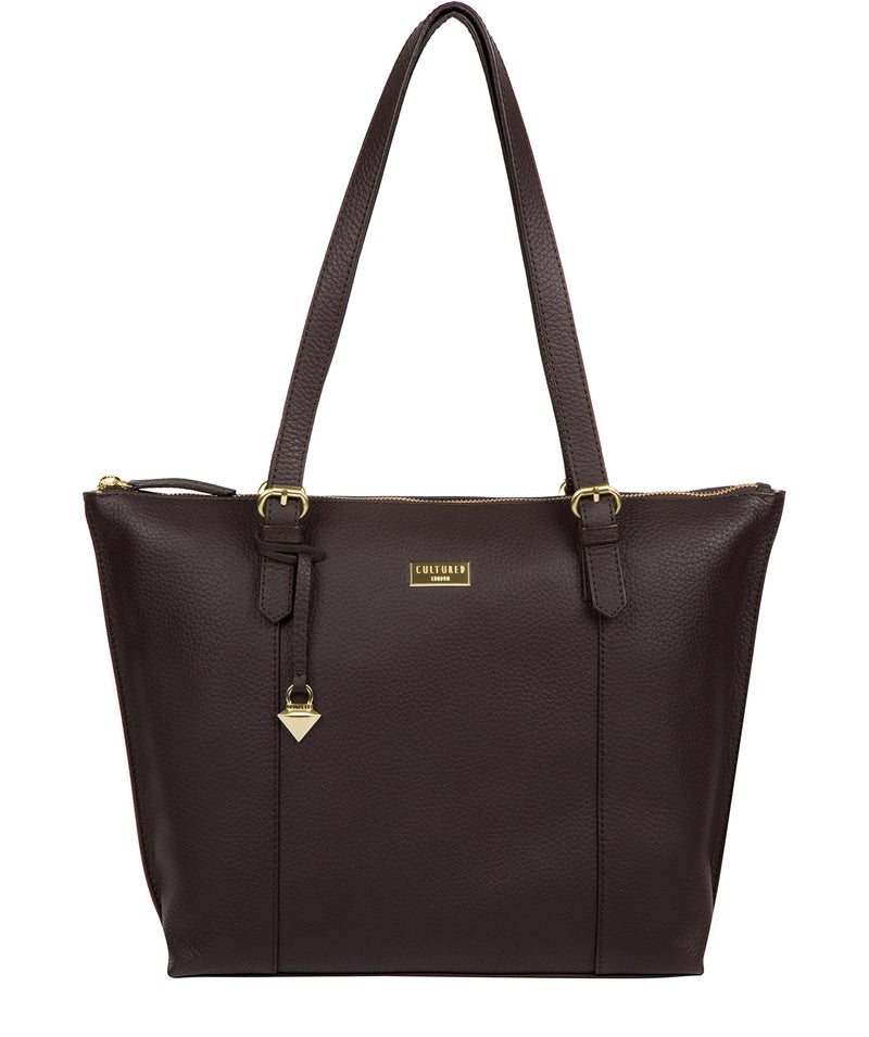 'Pippa' Dark Chocolate Leather Tote Bag image 1
