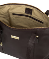 'Pippa' Dark Chocolate Leather Tote Bag image 4
