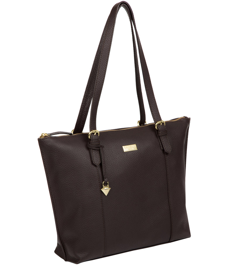 'Pippa' Dark Chocolate Leather Tote Bag image 6