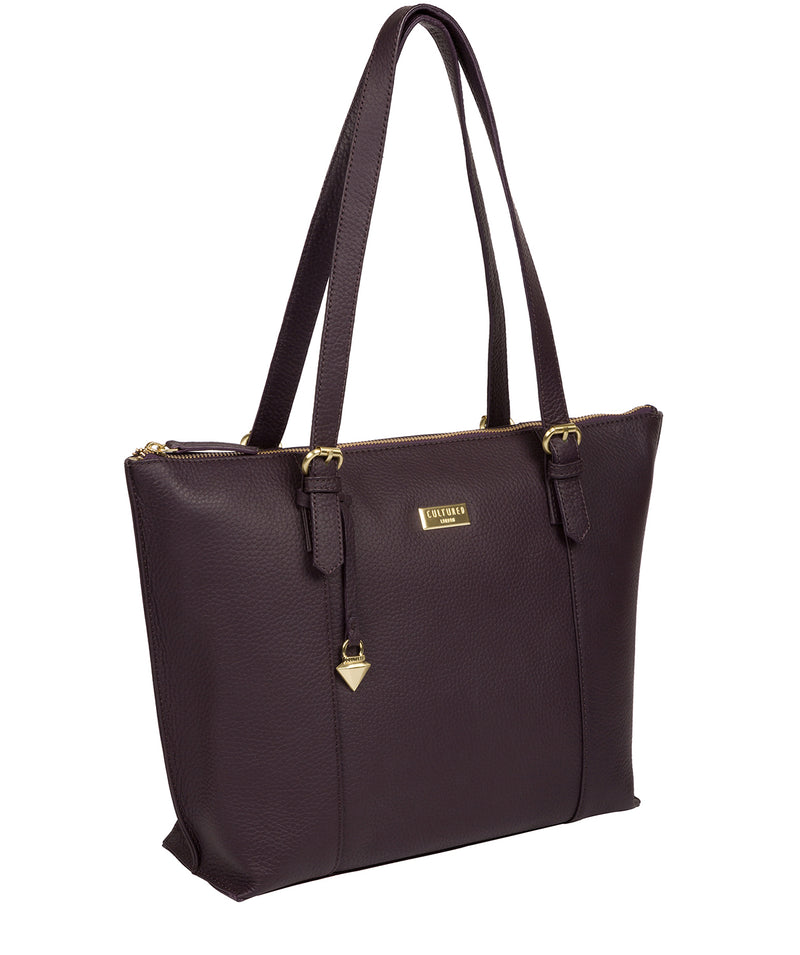 'Pippa' Fig Leather Tote Bag image 3