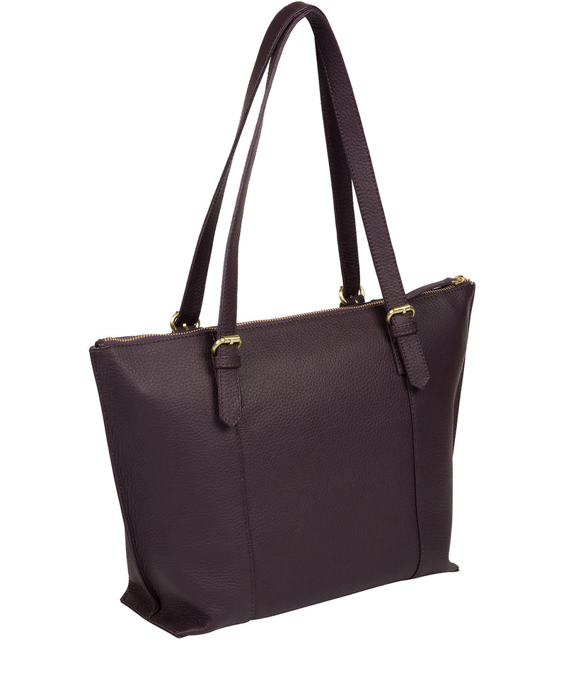 'Pippa' Fig Leather Tote Bag image 4