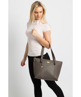 'Pippa' Grey Leather Tote Bag image 2
