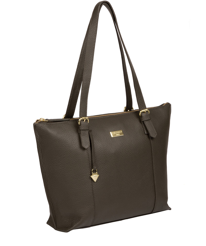'Pippa' Olive Leather Tote Bag image 3