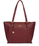 'Pippa' Ruby Red Leather Tote Bag image 1