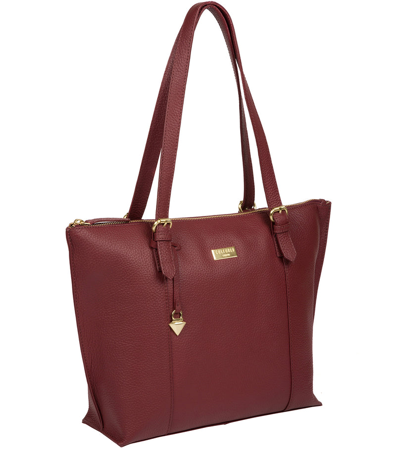 'Pippa' Ruby Red Leather Tote Bag image 3