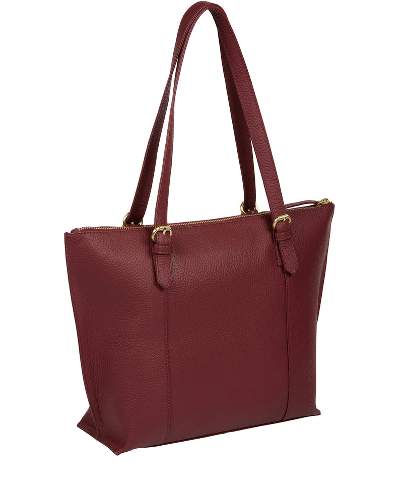 'Pippa' Ruby Red Leather Tote Bag image 4
