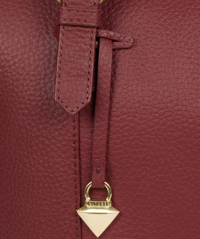 'Pippa' Ruby Red Leather Tote Bag image 6