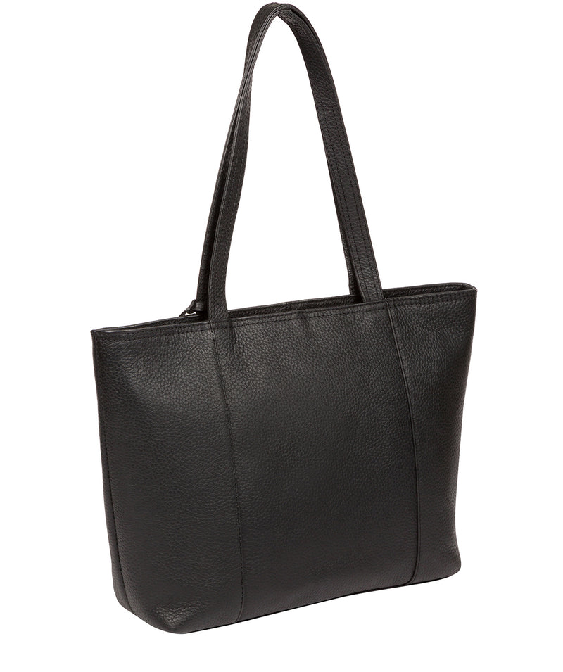 'Dawn' Black Leather Tote Bag