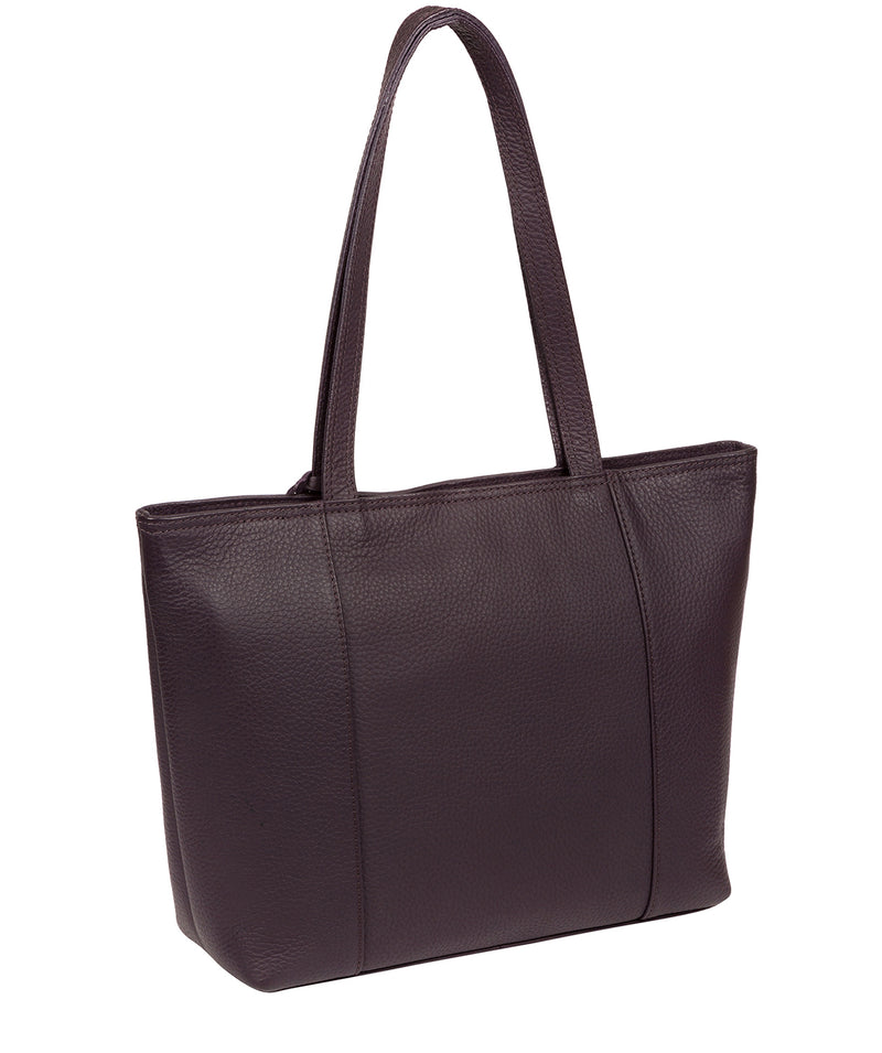 'Dawn' Fig Leather Tote Bag Pure Luxuries London