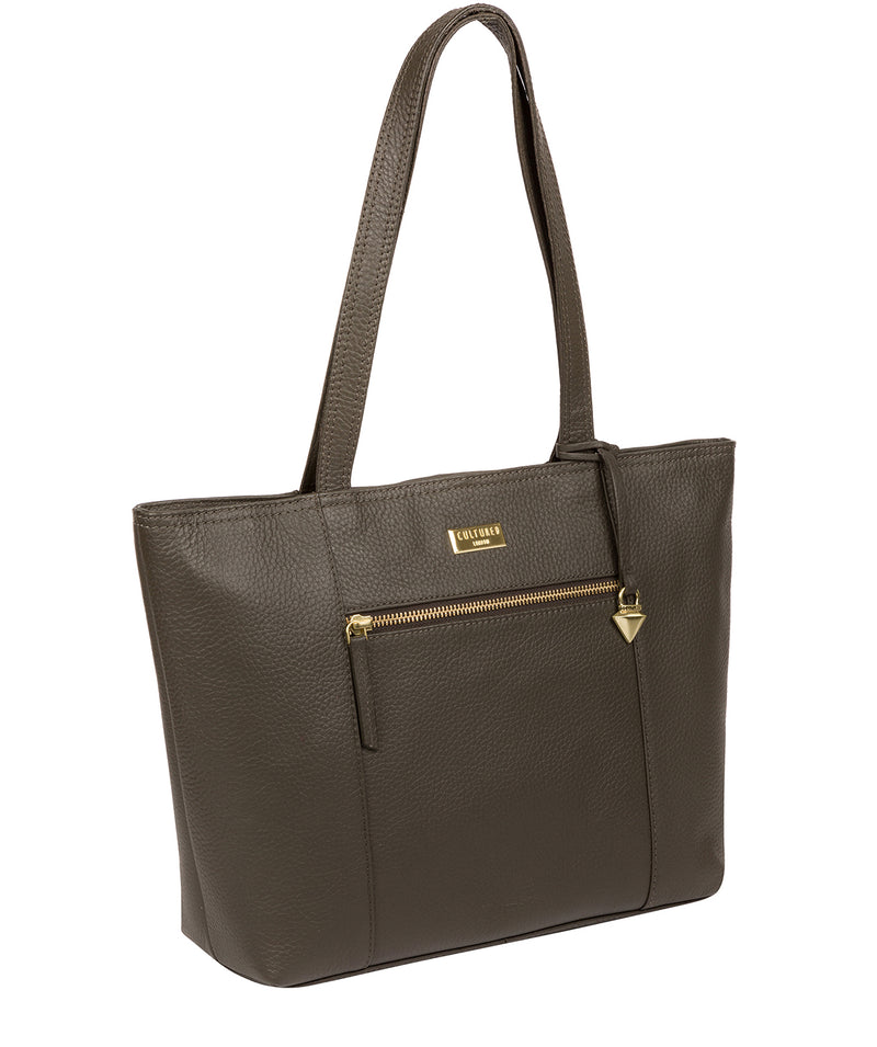 'Dawn' Olive Leather Tote Bag Pure Luxuries London