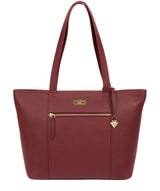 'Dawn' Ruby Red Leather Tote Bag Pure Luxuries London