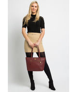 'Dawn' Ruby Red Leather Tote Bag Pure Luxuries London