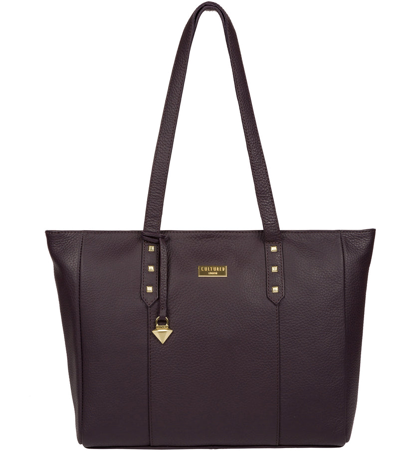 'Tabia' Fig Leather Tote Bag image 1