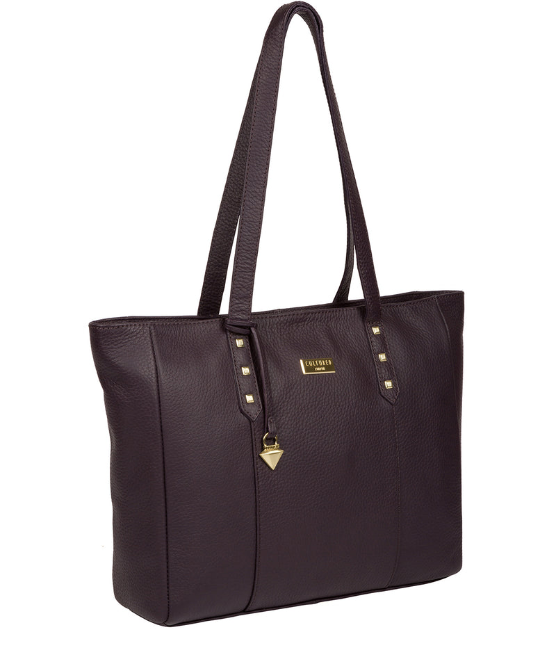 'Tabia' Fig Leather Tote Bag image 5