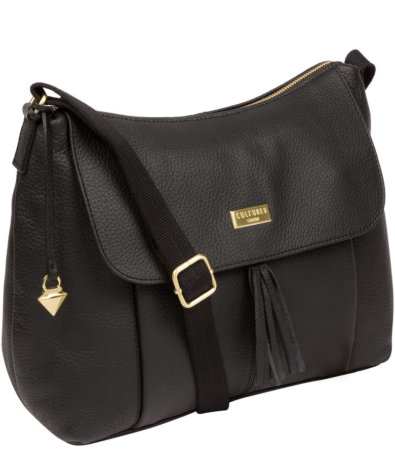Henriette' Black Leather Shoulder Bag image 6