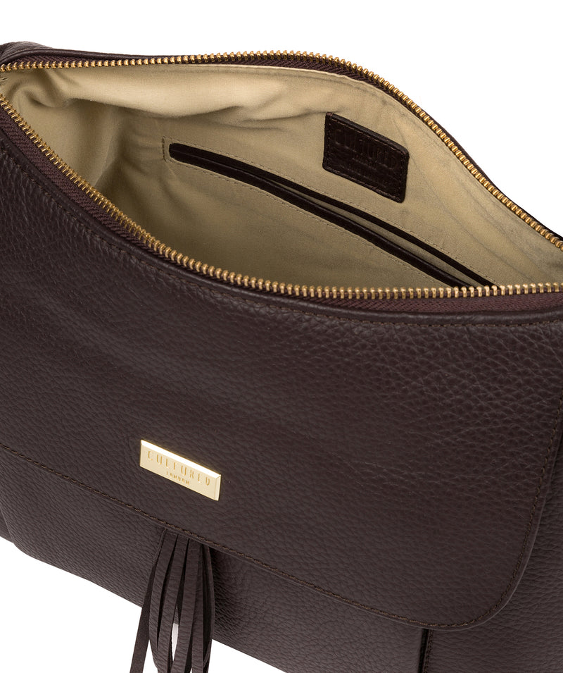 'Henriette' Dark Chocolate Leather Shoulder Bag image 4