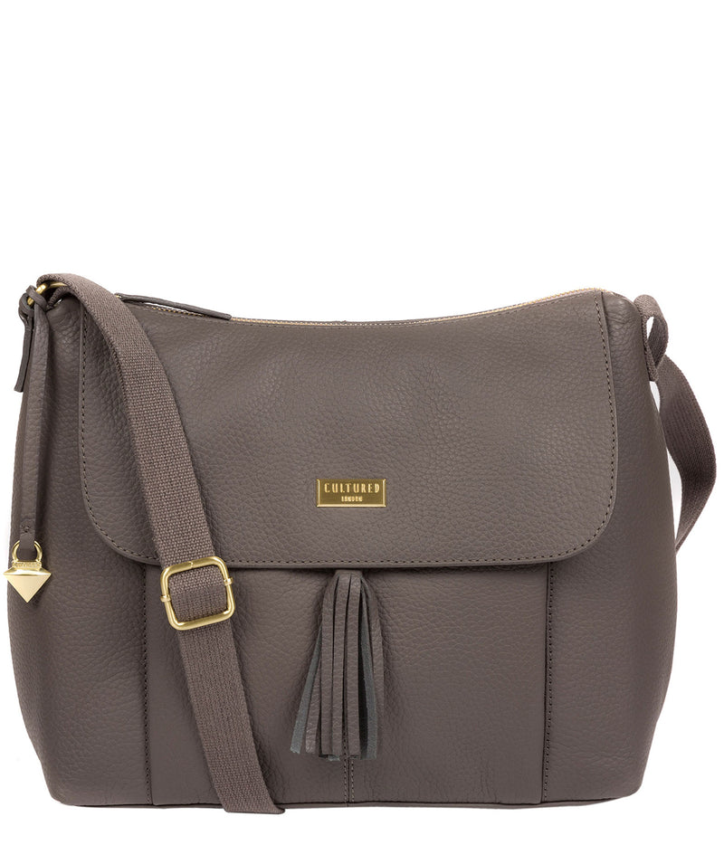 'Henriette' Grey Leather Shoulder Bag Pure Luxuries London