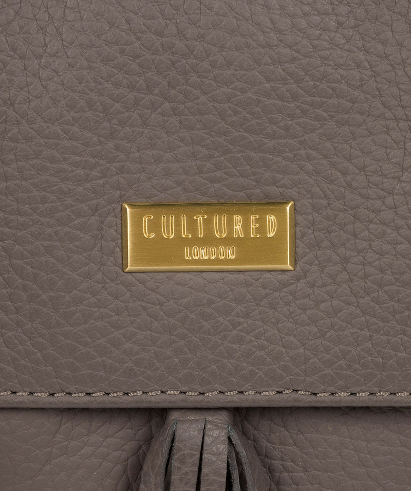 'Henriette' Grey Leather Shoulder Bag image 6
