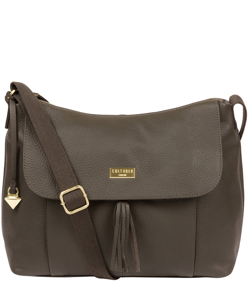 'Henriette' Olive Leather Shoulder Bag image 1