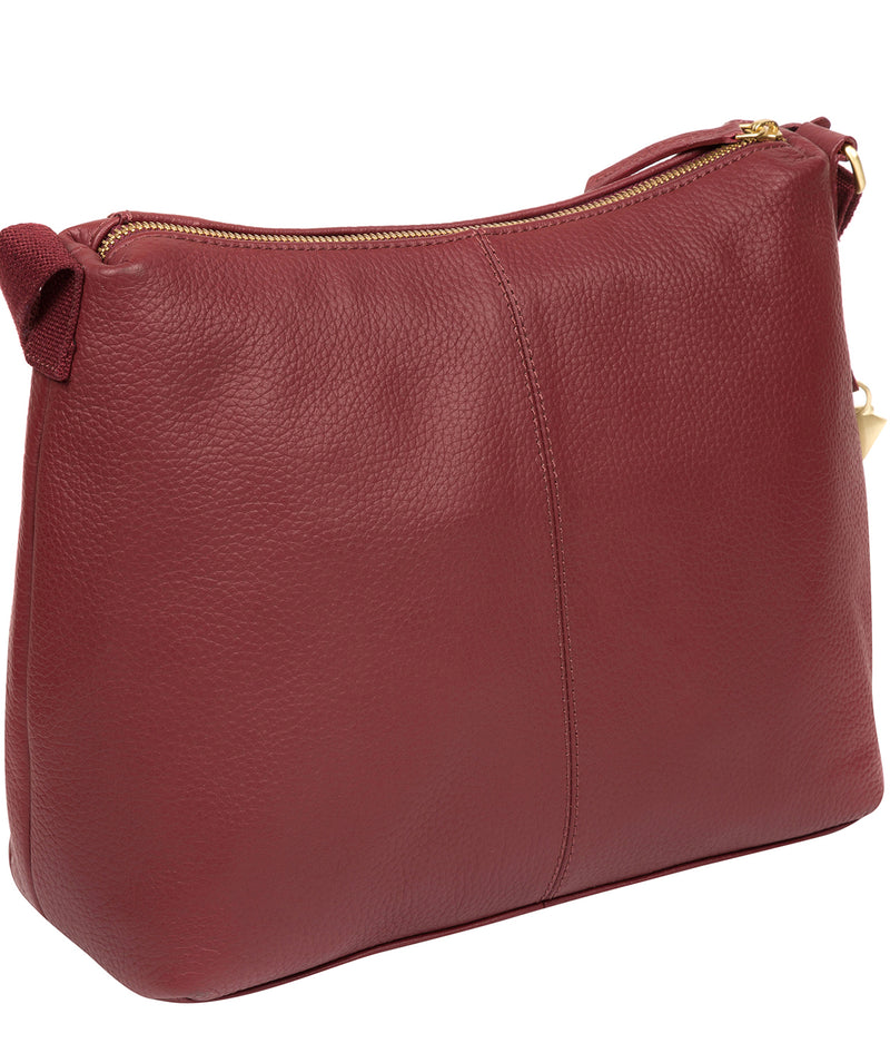 'Henriette' Ruby Red Leather Shoulder Bag Pure Luxuries London
