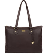 'Idelle' Dark Chocolate Leather Tote Bag image 1
