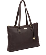 'Idelle' Dark Chocolate Leather Tote Bag image 5