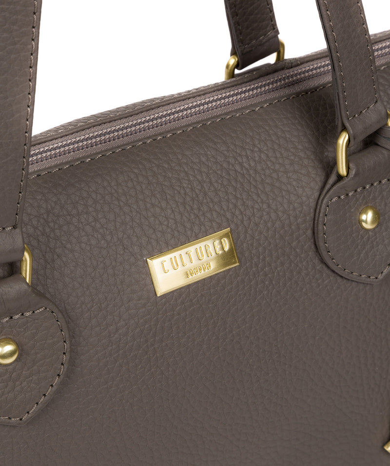 'Idelle' Grey Leather Tote Bag image 5