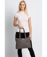 'Idelle' Grey Leather Tote Bag image 2